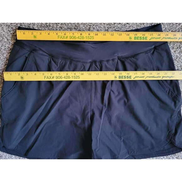 LANDS' END 5" Swim Shorts w/ Panty Black 18 XL Women's Solid Pockets S874 - Picture 2 of 6